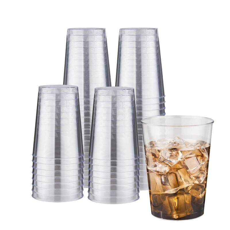 RACETOP 10 oz 100 Pack Disposable Plastic Cups  Disposable Clear Plastic Cups for Parties  Weddings  Gatherings  and Festival Events - Image 1