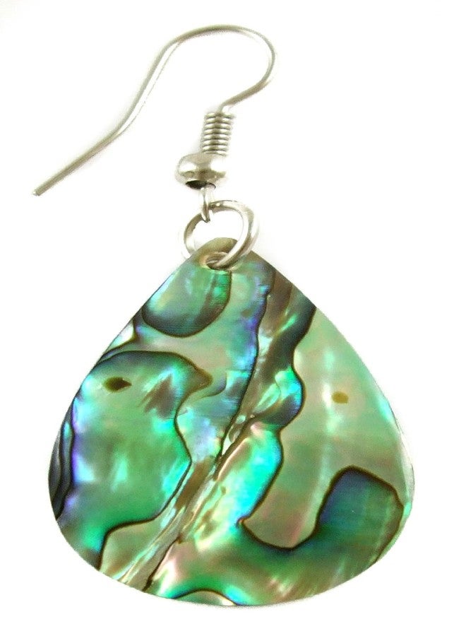 Swimmi Iridescent Paua Abalone Shell Earrings, Teardrop Natural Abalone Earrings for Women, Handmade Dangle Drop Seashell Earrings Fashion Jewelry BA196 - Image 3