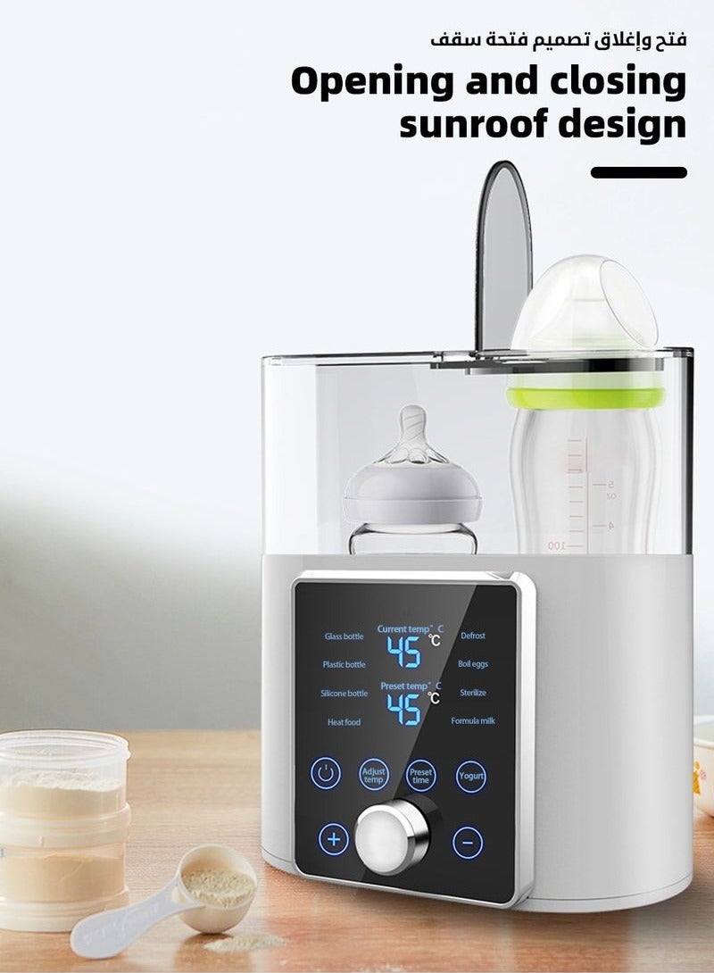ميكسد 9 في 1 مدفأة ومعقم وصانع طعام للأطفال وسخان حليب كهربائي وفاصل تجميد مع المؤقت، والتحكم في درجة الحرارة بدقة، وشاشة LCD، وضوء ليلي، والتعقيم، لمدفئة حليب زجاجات مزدوجة - Image 1