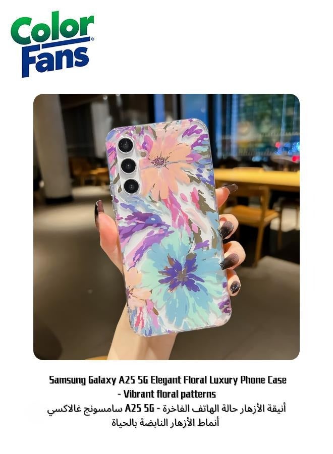 كولور فانس سامسونج غالاكسي A25 5G أنيقة الأزهار حالة الهاتف الفاخرة