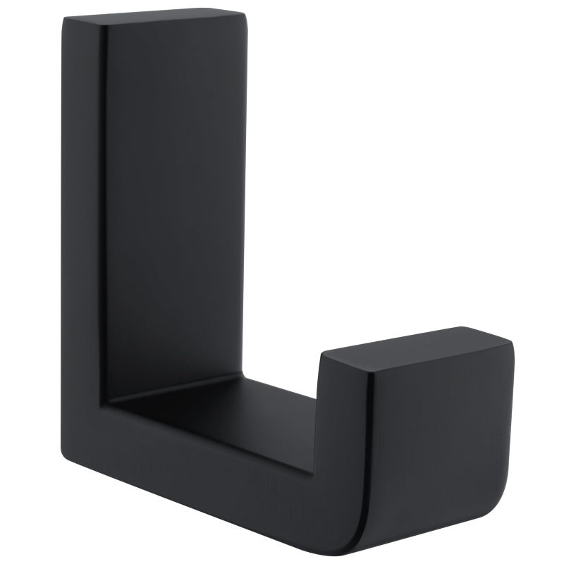 APLusee Robe Towel Hook SUS 304 Stainless Steel Modern L Shape Practical Coat Hook Utility Shower Towel Hanger for Bathroom Kitchen Home Storage Matte Black