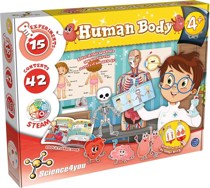 Science4you Human Body STEM Educational Science Kit With Book Learn About Human Body for Kids Ages 4+ - Image 1
