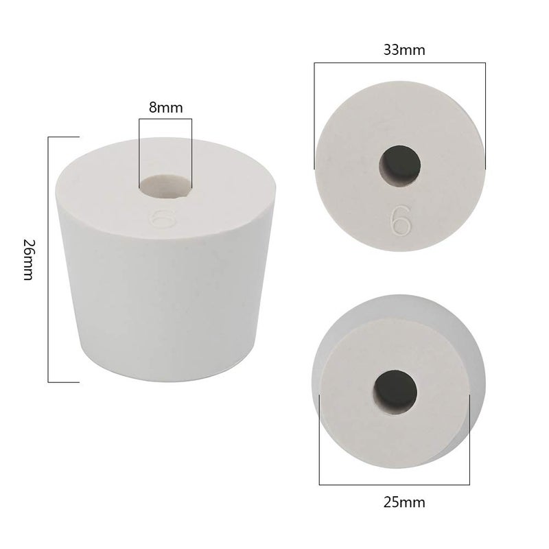 Enjoyist Enjoyist 10-Pack Drilled Natural Rubber Stopper #6  - Image 2