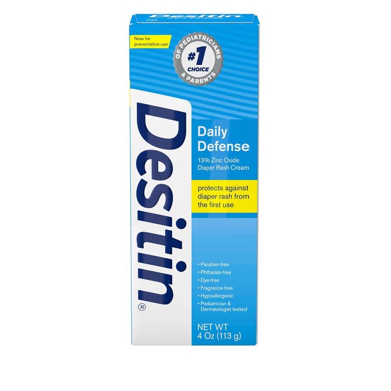 Desitin Daily Defense Baby Diaper Rash Cream with Zinc Oxide to Treat, Relieve & Prevent diaper rash, Hypoallergenic, Dye-, Phthalate- & Paraben-Free, 4 oz - Image 1