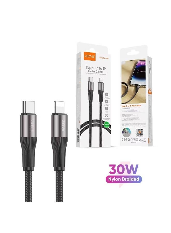 Vidvie 30W Fast Charging Data Cable (Type-C to Lightning) 100 cm - Image 1
