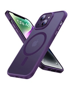 INFOSUN INFOSUN iPhone 14 Plus Case Cover Compatible with Magsafe Magnetic Designed Shockproof Case Translucent Matte Protective Cover Back Hard Cases with Magnet for iPhone 14 Plus Case Purple  - Image 1