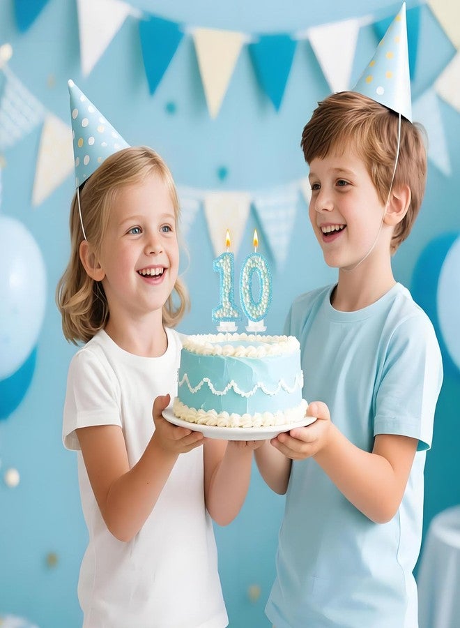 Zlongron Blue Number 1 Birthday Candle, Macaron Cake Topper with Glitter for Girls 1nd Birthday, Party Decorations - Image 5