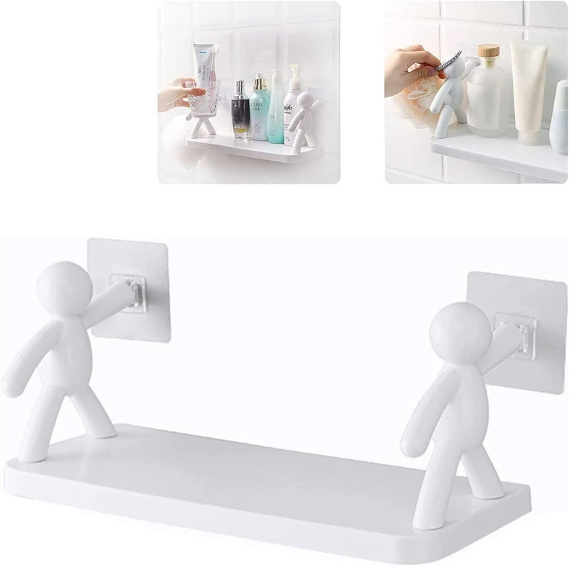 Storage Floating Shelves, The Toilet Receive Shelf, Modern Decoration White Floating Wall Shelves for Bathroom Kitchen Decorate - Image 1
