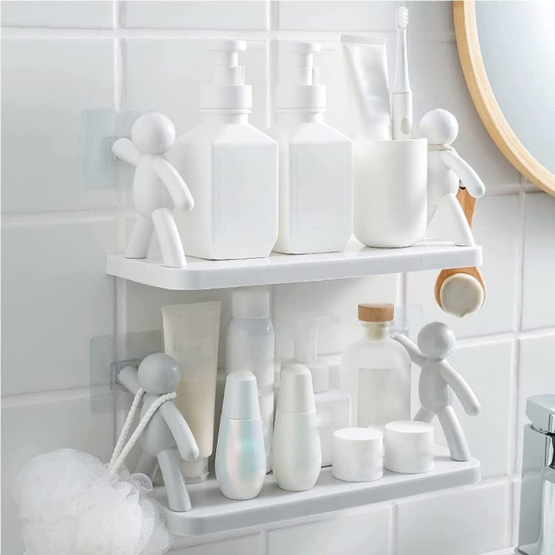 Storage Floating Shelves, The Toilet Receive Shelf, Modern Decoration White Floating Wall Shelves for Bathroom Kitchen Decorate - Image 2