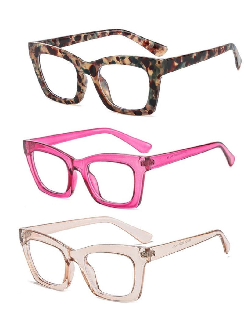Urban Utility - 3-Pack Blue Light Blocking Optical Eyeglasses - Stylish Oversized Frames, Clear Lens, Polarized. Top-rated Bluelight Protection for Reading, Work, & Screen Time. Vintage-Inspired, Lightweight Design. - Image 1