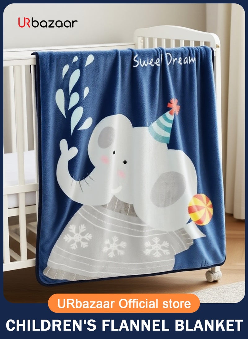 أوربازار بطانية أطفال للجنسين حديثي الولادة، بطانية ديناصور صغيرة فائقة النعومة ومريحة، لسرير الحضانة للأطفال الصغار وبطانيات عربة الأطفال وهدايا الاستحمام، (فيل 39 × 55 بوصة) - Image 1