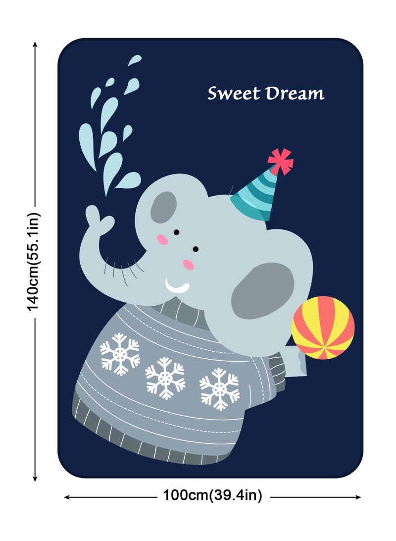 أوربازار بطانية أطفال للجنسين حديثي الولادة، بطانية ديناصور صغيرة فائقة النعومة ومريحة، لسرير الحضانة للأطفال الصغار وبطانيات عربة الأطفال وهدايا الاستحمام، (فيل 39 × 55 بوصة) - Image 5