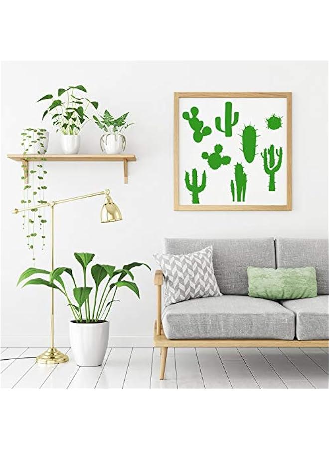 Arabest 12 Pieces Cactus Stencil for Painting Tropical Cactus Stencil Reusable Summer Cacti Stencil for Cinco De Mayo Children DIY Art Notebook Greeting Card Scrapbook  - Image 2