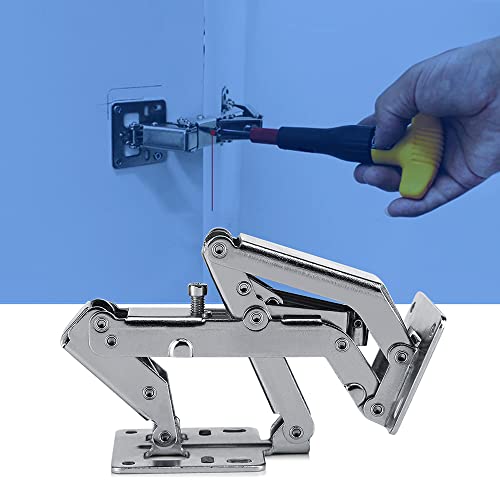 WANLIAN 170/175° Frameless Cabinet Hinges - Hidden Hydraulic, Soft Close, Adjustable Mount - Stainless/Nickel Steel - Dampers for Wardrobe/Kitchen (1 Pair) - Image 3