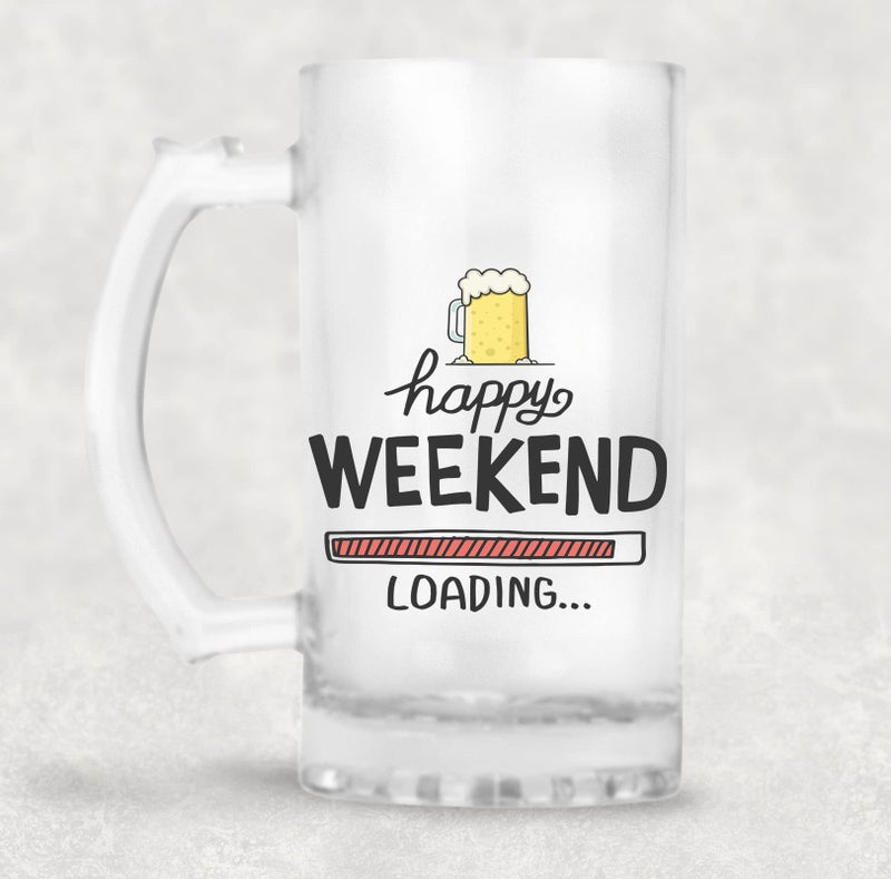 CHHAAP Glass Printed Beer Mug with Handle Gift for Men Dad Brother Husband Son Boyfriend Friends (470 ml)(BRMUG-3, Transparent - Image 2