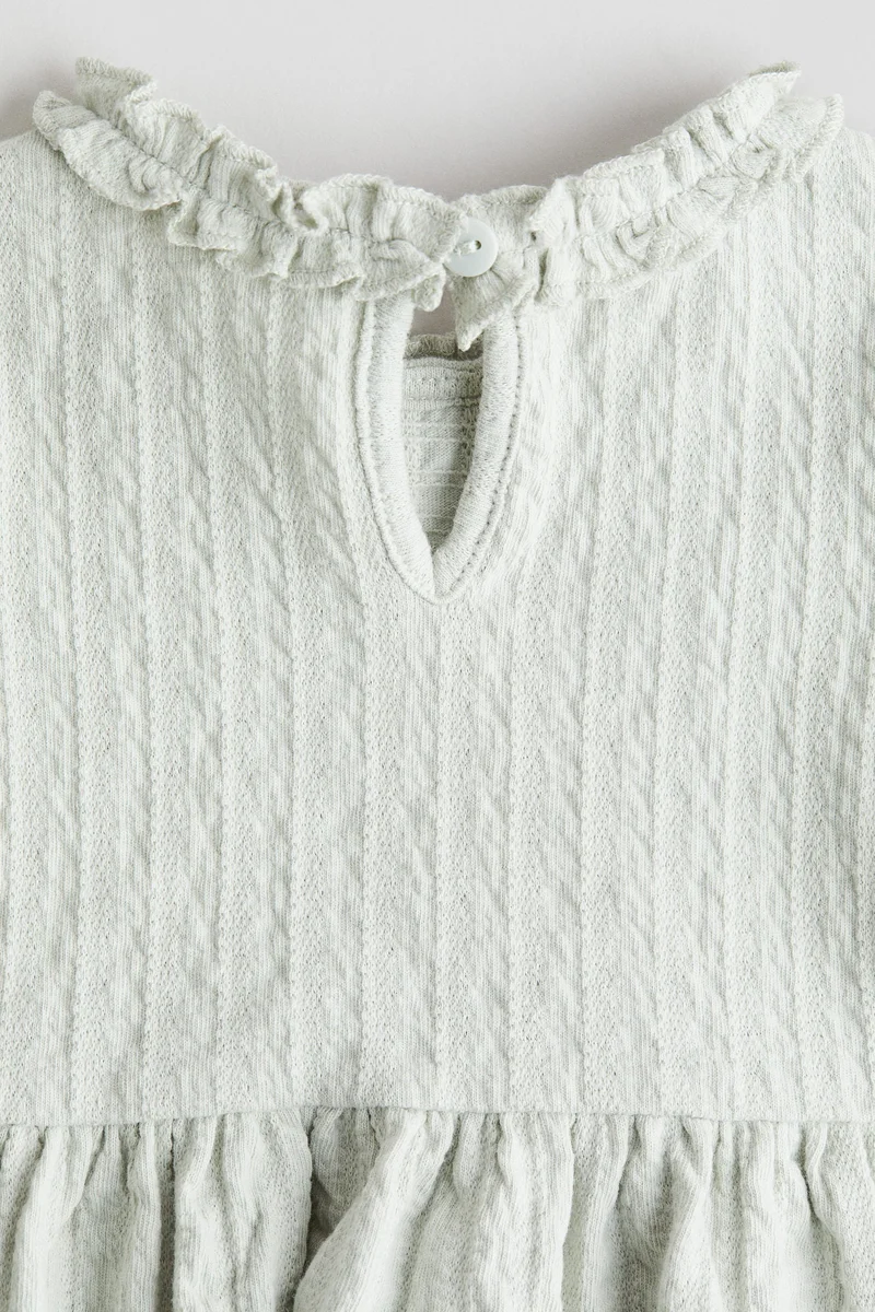 H&M Frill-trimmed jacquard-jersey dress