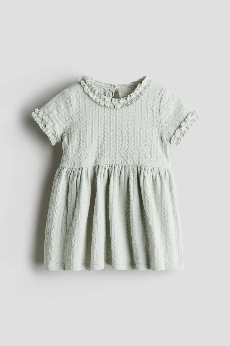 H&M Frill-trimmed jacquard-jersey dress