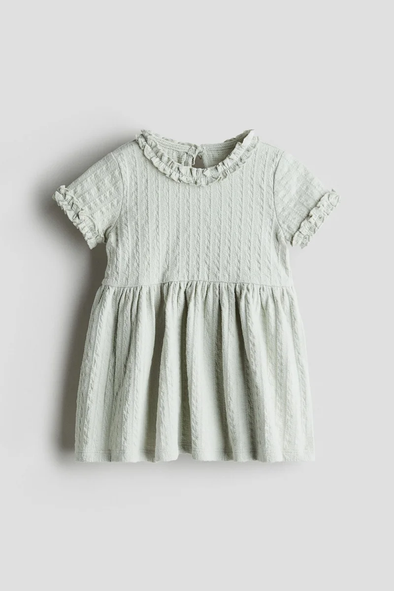 H&M Frill-trimmed jacquard-jersey dress