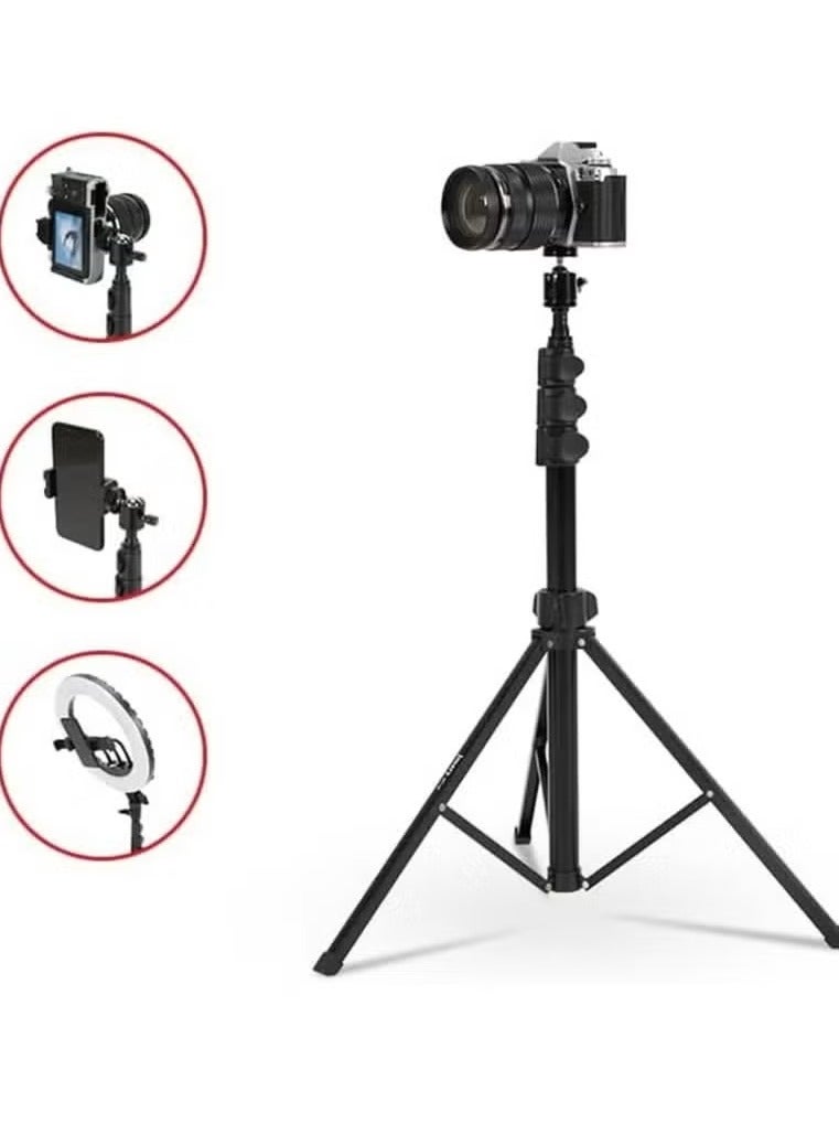Jmary MT39 61inch Aluminum Extendable Cell Phone Tripod Stand with Selfie Stick Tripod and Phone Clip - Image 2