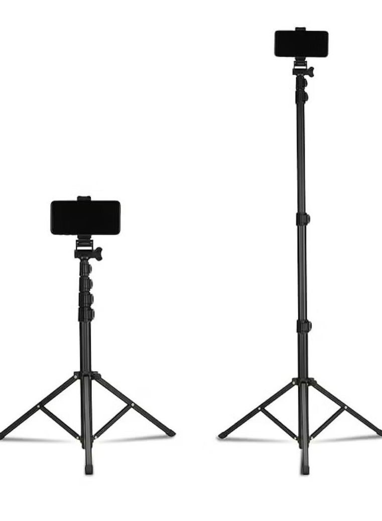 Jmary MT39 61inch Aluminum Extendable Cell Phone Tripod Stand with Selfie Stick Tripod and Phone Clip - Image 1
