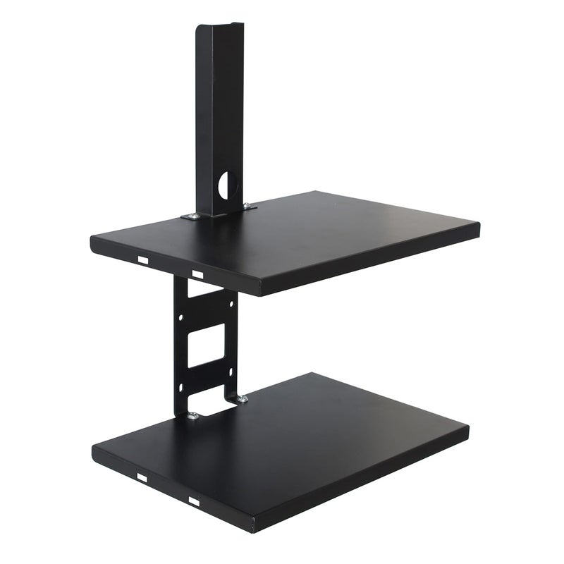 D&V ENGINEERING - Creative in innovation DV ENGINEERING Creative in innovation Metal Double Shelf Wall Mount StandSet Top Box StandHospital Monitor Holder Tray Size136X 9 Black 