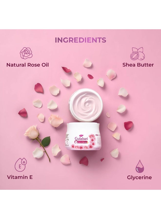 Dabur Gulabari Moisturizing Cold Cream 100gm + Lip Balm 8gm| With Goodness of Natural Rose Oil & Vitamin E | Intense Hydration and Deep Moisturization | For Smooth & Soft skin | All Skin types - Image 4