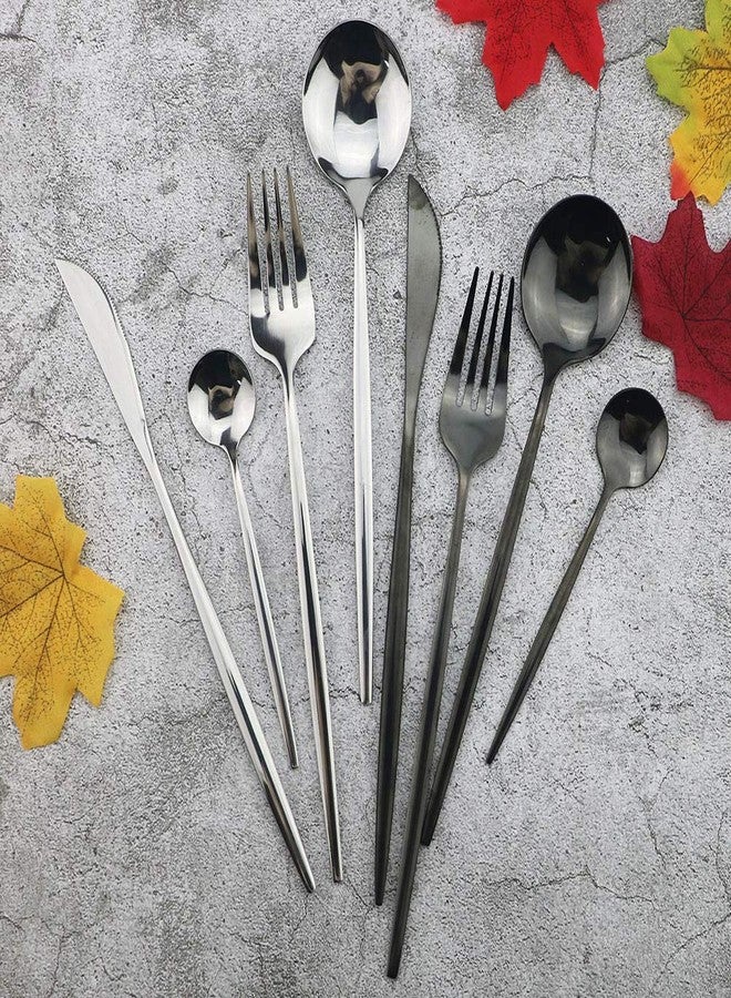 JASHII 24 Pieces Silverware Flatware Cutlery Set, Stainless Steel Tableware Silverware-Service for 6 Dishwasher Safe Full Set Flatware Durable (Silver) - Image 2