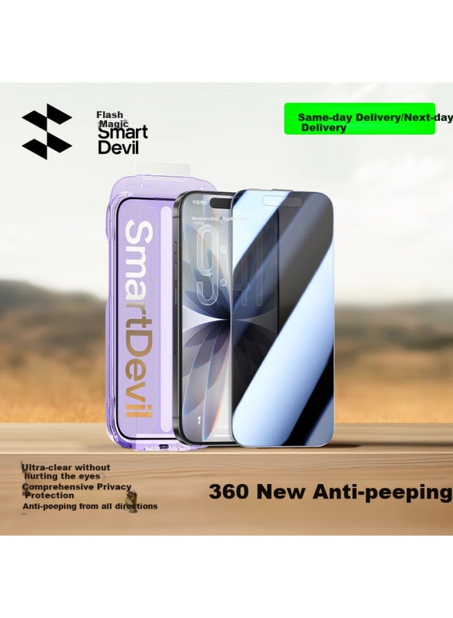 Smartdevil Privacy Screen Protector For Iphone 17, Ultra-thin Full Coverage Anti-glare Anti-fingerprint Anti-dust Tempered Glass Film - Image 1