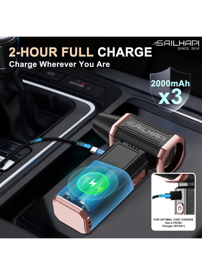 SAILHAPI Compressed Air Duster 300000RPM, High-Speed Cordless Blower for Barber with Variable Speed, Electric Dust Blower for Keyboard, Car, Computer, Hair Cut, Replaces Canned Air, Gifts for Men - Image 4