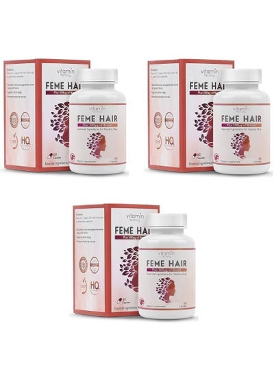 Vitamin Factory Feme Hair 60 Capsules, Pack of 3 - Image 1