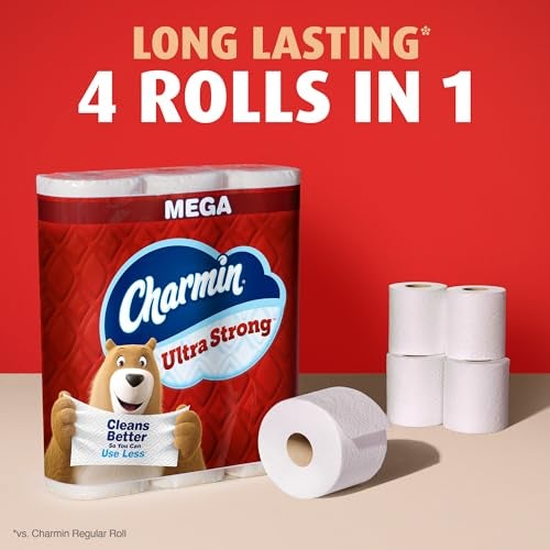 Charmin Ultra Strong Toilet Paper, 6 Mega Rolls = 24 Regular Rolls - Image 4