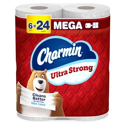 Charmin Ultra Strong Toilet Paper, 6 Mega Rolls = 24 Regular Rolls - Image 1