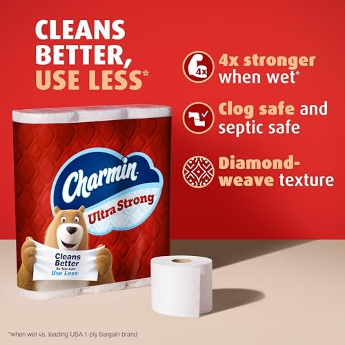 Charmin Ultra Strong Toilet Paper, 6 Mega Rolls = 24 Regular Rolls - Image 2