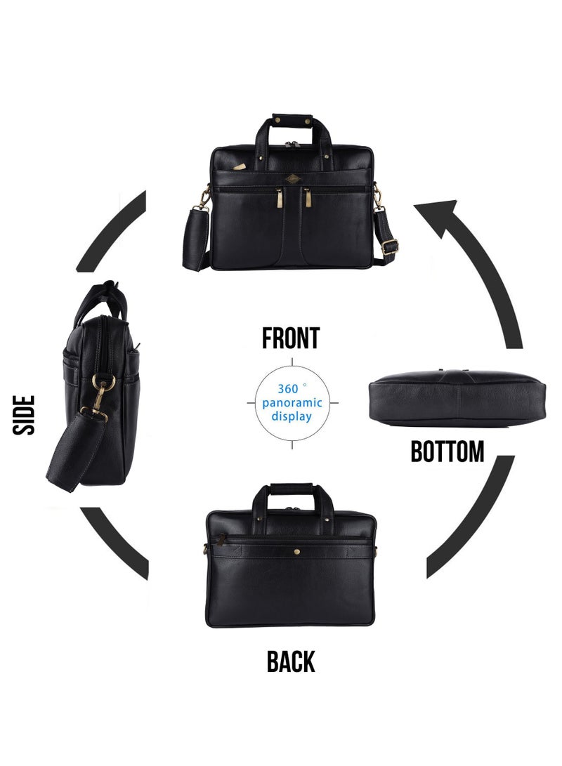 LAVERI LEATHER Genuine Leather Office And Travel Document Laptop bag Style 519  - Image 4