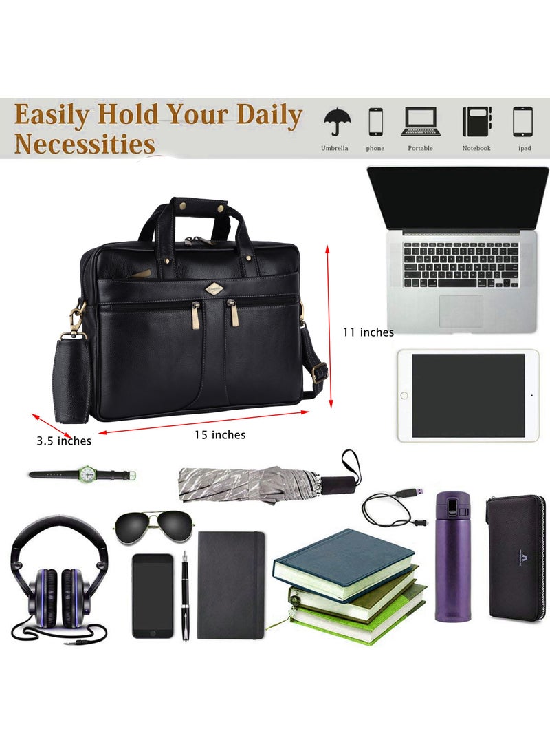 LAVERI LEATHER Genuine Leather Office And Travel Document Laptop bag Style 519  - Image 2