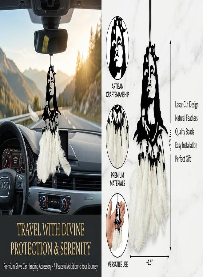 RMCG Traders Khatu Shyam Ji Toran Wooden Car Dashboard Hanging Showpiece Positive Vibes, Baba Khatu Shyam Dwar Khatu Shyam Ji Toran for Good Luck & Productivity Car Decor Accessory (Shiv Ji) - Image 3