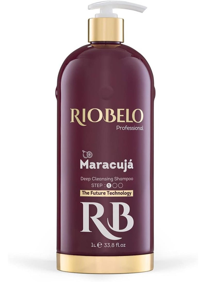 RIOBELO Hair Protein, Maracujá Protein Treatment for Hair, Brazilian Protein Hair Kit for Curly & Normal Hair by RIOBELO Professional Real, 1L - 3 Steps Home Care Kit - Image 2
