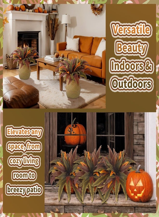Luinabio 2 Pack 44'' Artificial Boston Fern Fall Porch Decor Hanging Plants Natural Indoor Outdoor Large Fake Ferns for Home, Garden, Thanksgiving, Autumn Decor - Image 4