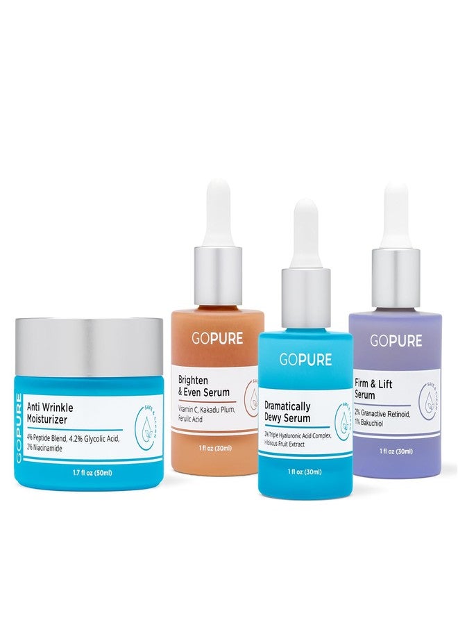 goPure - Skincare Essentials Set - Anti Wrinkle Cream, Vitamin C, Dramatically Dewy and Firm & Lift Serums - Image 1