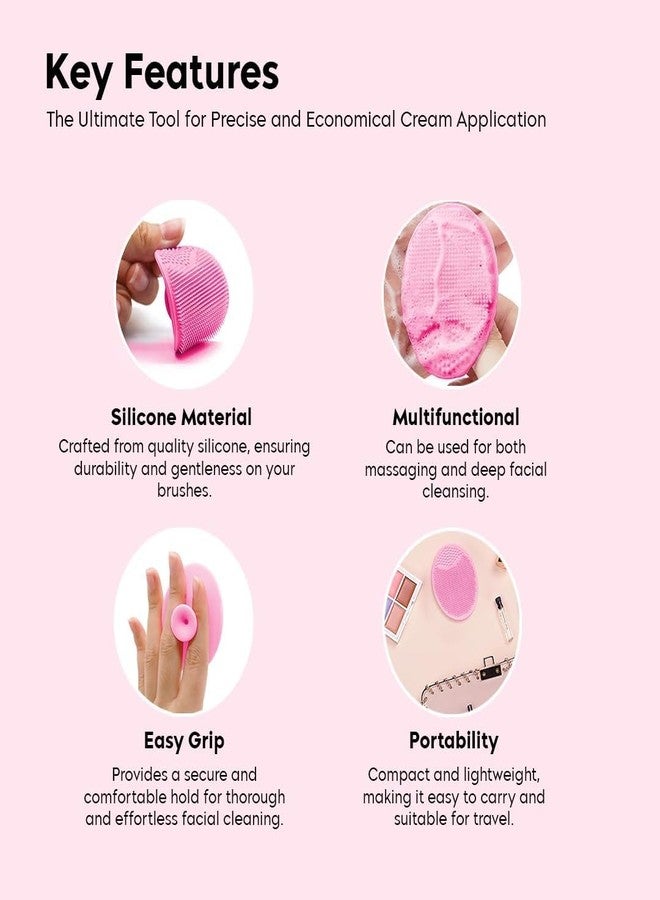 Episkey Silicone Face Scrubber Exfoliator, Soft Face Brush, Facial Cleansing Brush, Acne Blackheads Removing, Acne Pore Pad for Deep Cleaning Skin Care for Girls & Women's (FS-PINK) - Image 2