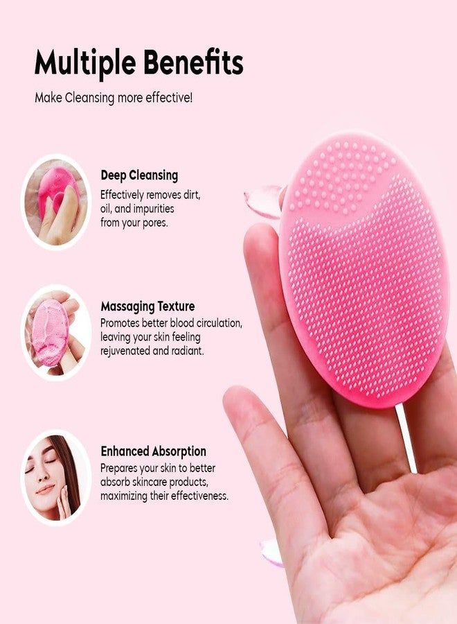 Episkey Silicone Face Scrubber Exfoliator, Soft Face Brush, Facial Cleansing Brush, Acne Blackheads Removing, Acne Pore Pad for Deep Cleaning Skin Care for Girls & Women's (FS-PINK) - Image 3