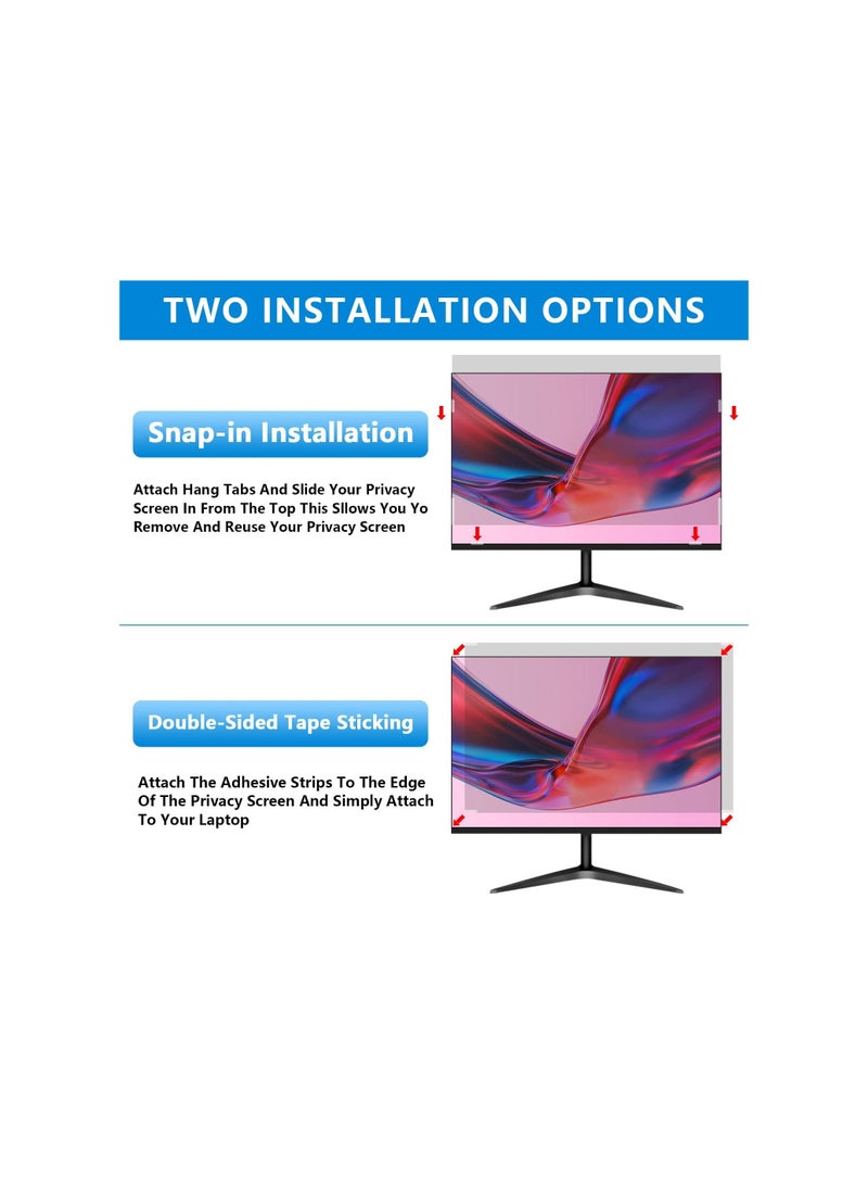 SYOSI - Computer Privacy Screen, 23 inch, Removable 16:9 Aspect Ratio Widescreen Laptop Monitor, Eye Protection, Anti Glare Blue Light, Slide Mount, Tabs Cover Screen Protector, for privacy screen filter - Image 1