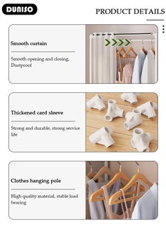 DUNISO Clothing Storage Cabinet with Curtain, Portable Wardrobe Closet Thick Steel Pipe Clothes Closet with Hanging Rod Closet Storage with 4 Storage Box, Freestanding with Shelves, for Living Room, Bedroom, Clothes Room  - Image 2