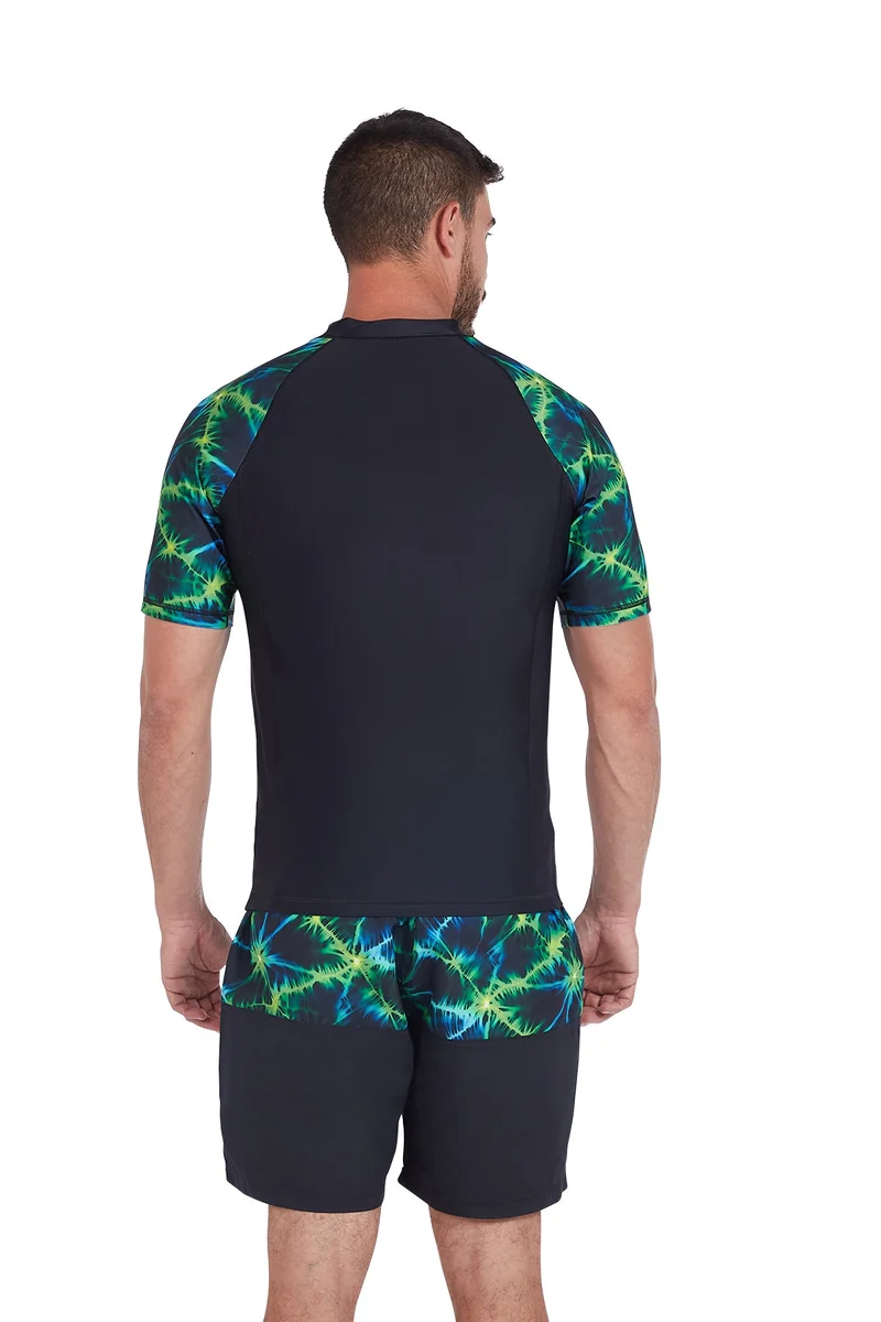 COEGA SUNWEAR COEGA Mens  Rashguard Short Sleeve - Nero Green Tie Dye