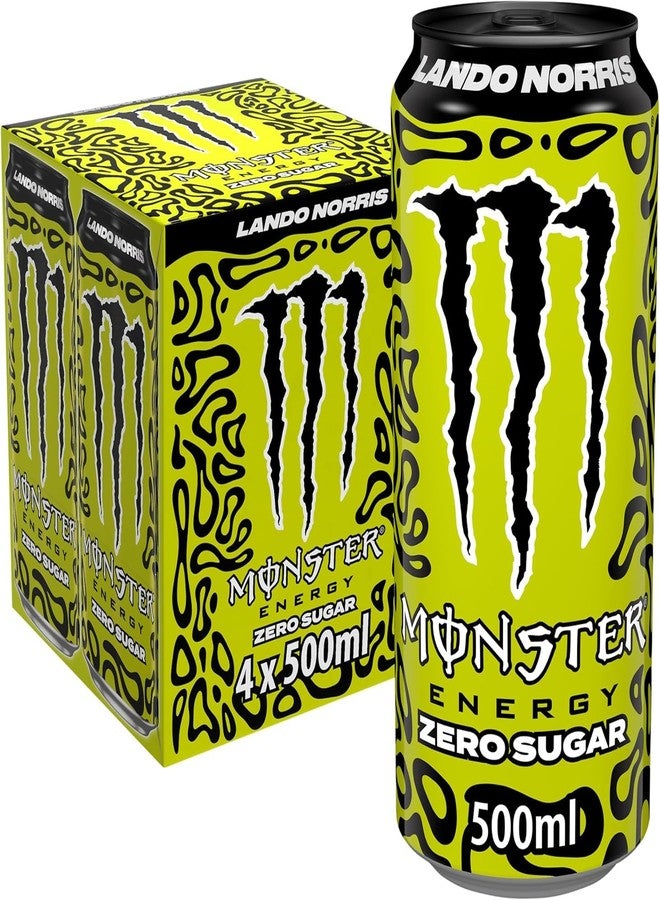 Monster Energy Zero Sugar Energy Drink, Lando Norris Edition, Each 500ml, X Pack of 4 (Product Of UK) From DECADENT - Image 1