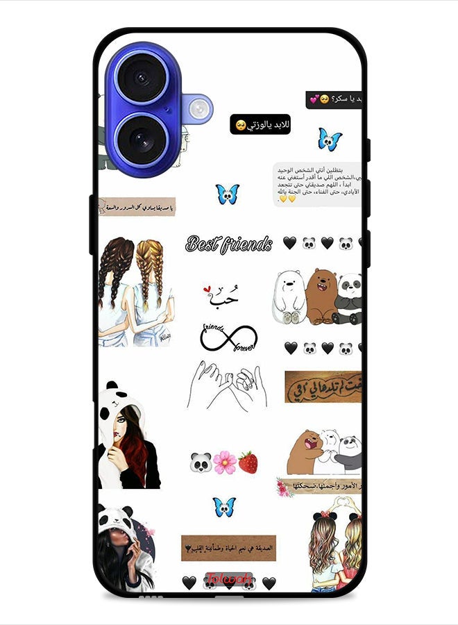 Tolwak Apple iPhone 16 Protective Case Cover Arabic Quotes And Stickers - Image 1