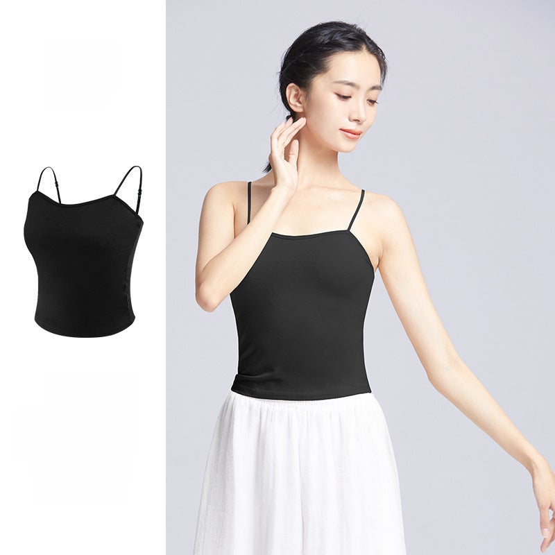 Padded Dance Top Sports Bra Tank Black  - Image 1