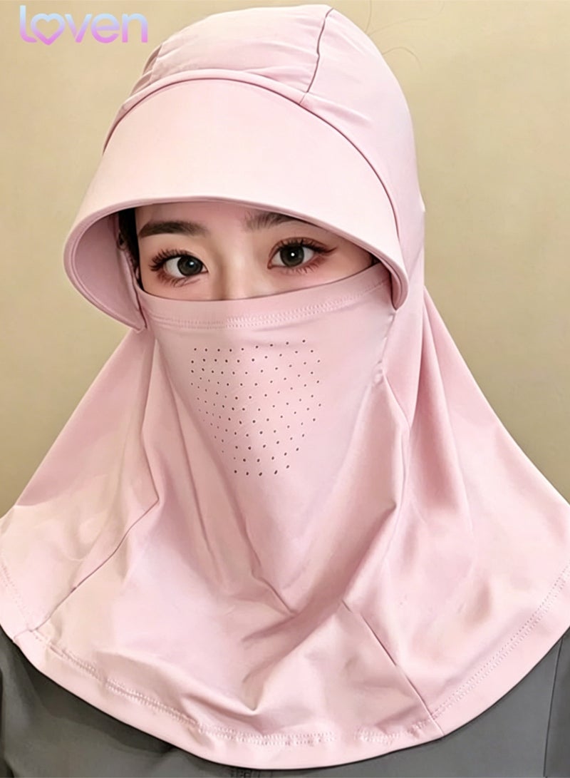 loven Women's Sun Protection Hat Full Face Cover Neck Gaiter Summer Outdoor Hat UPF50+ Cycling Hat - Image 4