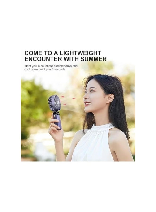 Dreamzon Portable Handheld Mini Fan USB Rechargeable with Digital Display, Strong Wind Cooling Fan, 5 Speed Adjustable, Compact Travel Fan with Stand Base for Outdoor, Office u0026 Summer - Image 5