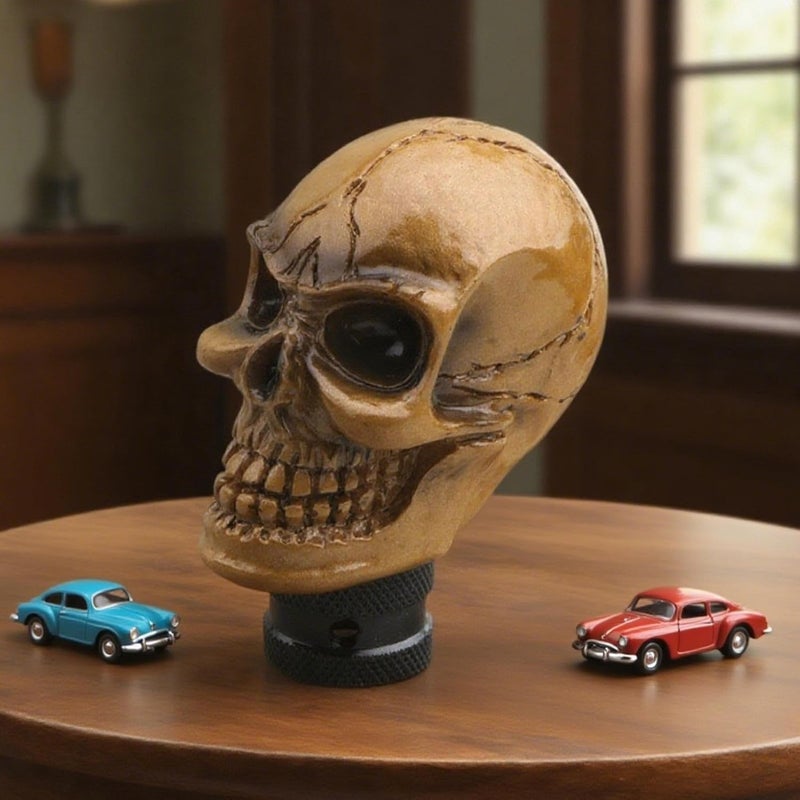 Car Skulls Gear Shift Knob, with Eye-Catching Design, Yellow, Gray, Black, Skeleton Shifter Handle, Decorative Transmission Lever, Easy Installation, for Vehicle Customization - Image 4